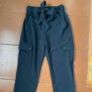 Black Express Tie Pants